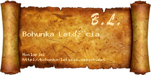 Bohunka Letícia névjegykártya